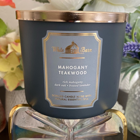 🆕🩶 WHITE BARN BATH & BODY WORKS “MAHOGANY TEAKWOOD” 3-WICK CANDLE. BRAND NEW! - Picture 9 of 9
